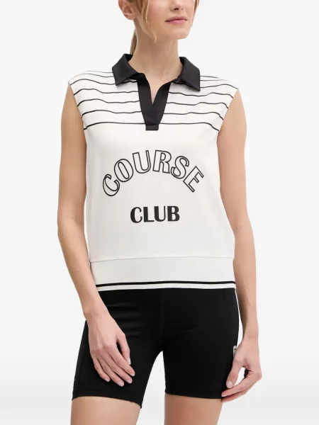 Tricou polo Sportalm fără mâneci alb