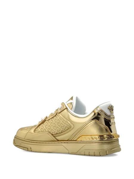 Sneakerși Versace din piele auriu