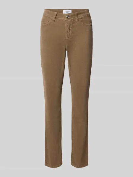 Spodnie sztruksowe o kroju slim fit z mieszanki bawełny model PIPER CROPPED' Cambio