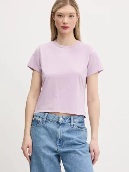 Tričko Abercrombie & Fitch fialová