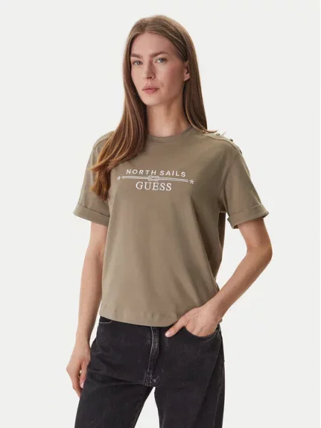 Guess T-Shirt GUESS x NORTH SAILS πράσινο