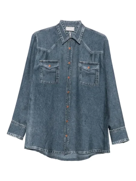 Cămașă Pierre-louis Mascia de mătase albastru