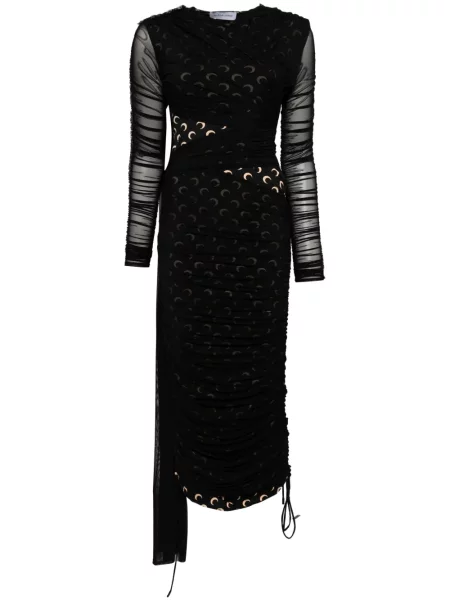 Rochie Marine Serre cu imagine drapată de costum negru