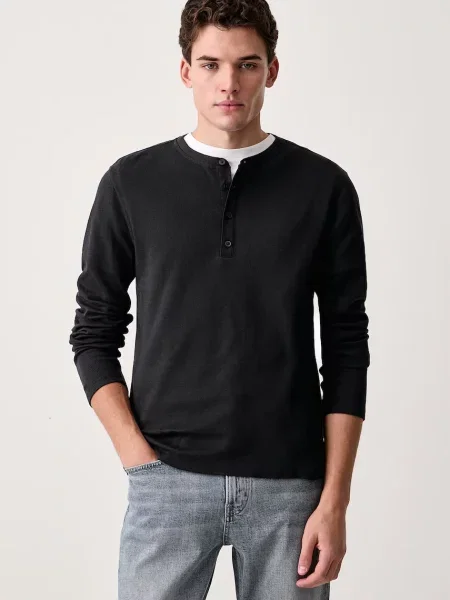 Tricou cu mânecă lungă Rag & Bone negru