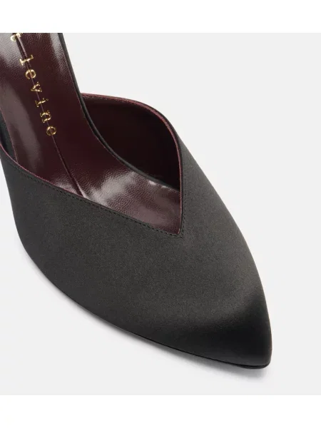 Papuci tip mules Herbert Levine din satin negru