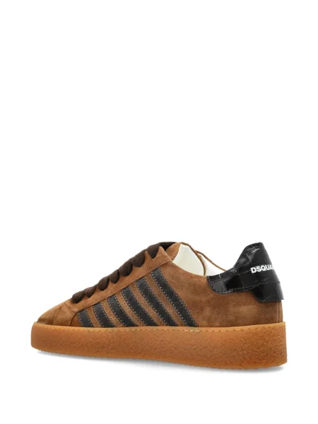 Sneakerși Dsquared2 din piele de căprioară cu dungi maro