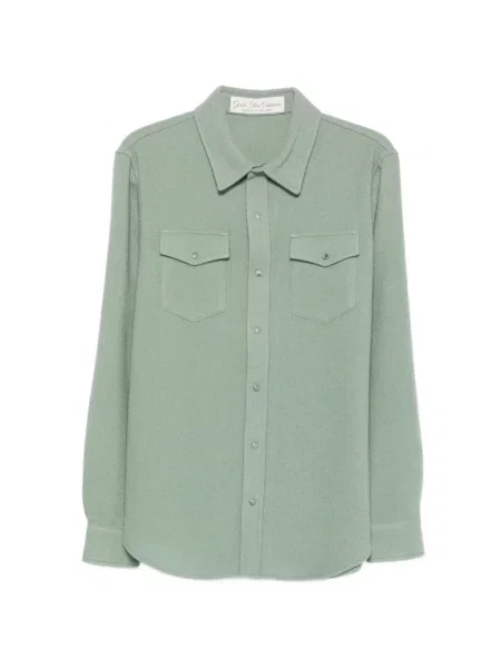 Cămașă God's True Cashmere din cașmir verde