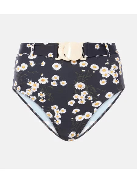Bikini Eres cu talie înaltă cu model floral negru