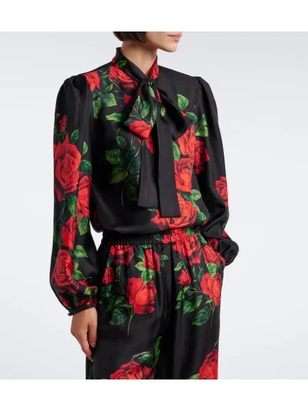 Bluză Dolce&gabbana din satin cu model floral