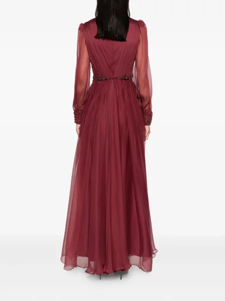 Rochie M.marquise plisată de costum roșu