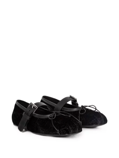 Кадифени балеринки Ann Demeulemeester бродирани с пейсли десен черно