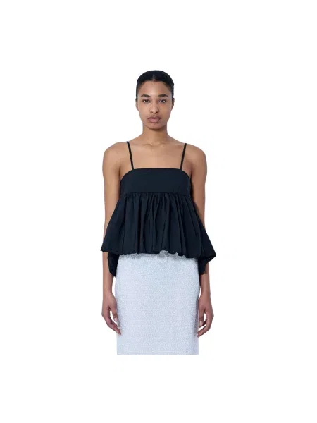 Lniany top Cecilie Bahnsen czarny