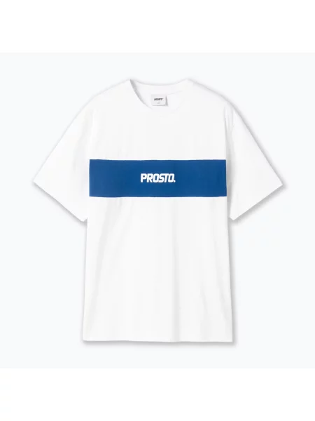 Tricou pentru bărbați PROSTO Root white/navy blue alb