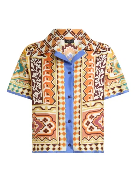 Cămașă Etro de mătase cu model floral cu imagine