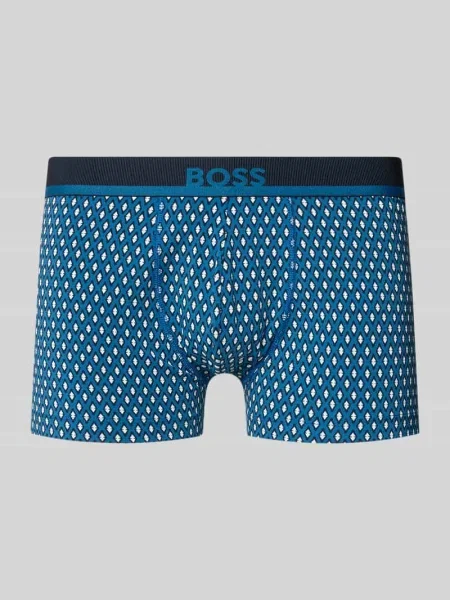 Obcisłe bokserki w kroju regular fit z mieszanki bawełny model TRUNK Boss niebieskie