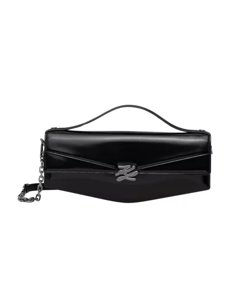 Karl Lagerfeld torebka crossbody skórzana Karl Lagerfeld Studio czarna
