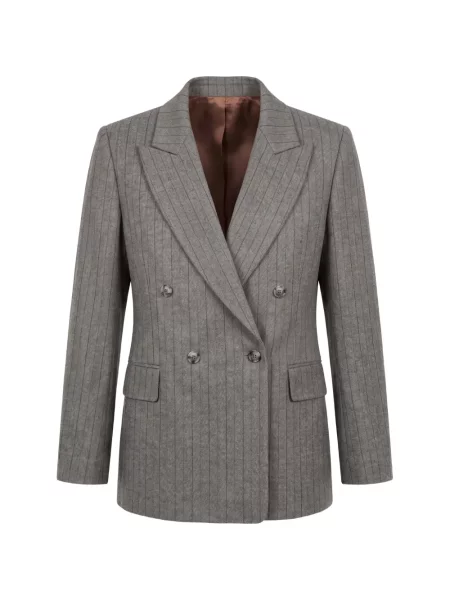 Sacou Paul Smith cu dungi cu două rânduri de nasturi gri