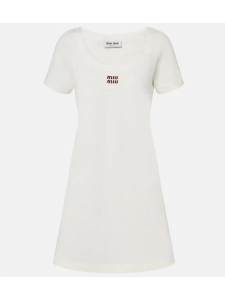 Rochie Miu Miu din piele alb