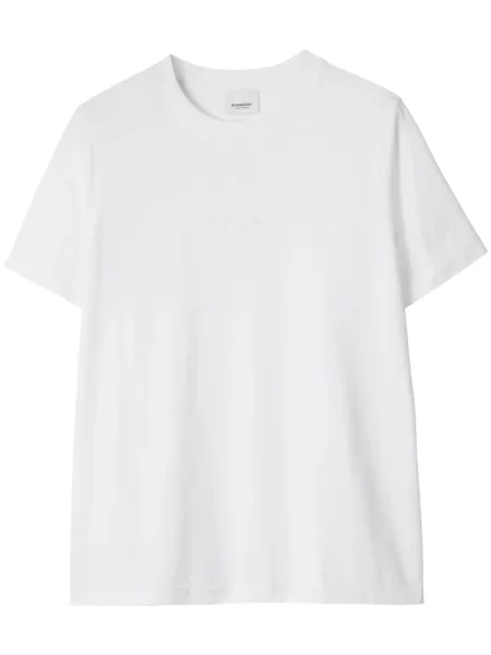 Tricou Burberry cu broderie alb