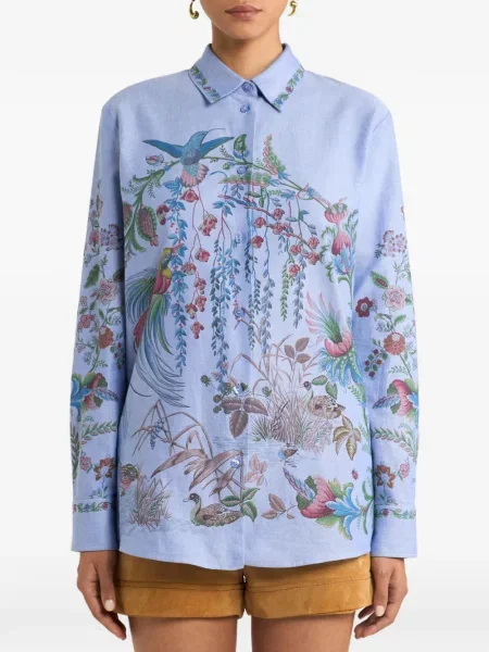 Cămașă Etro cu model floral cu imagine albastru