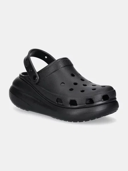Crocs papuci Classic Crush Clog femei cu platformă negru