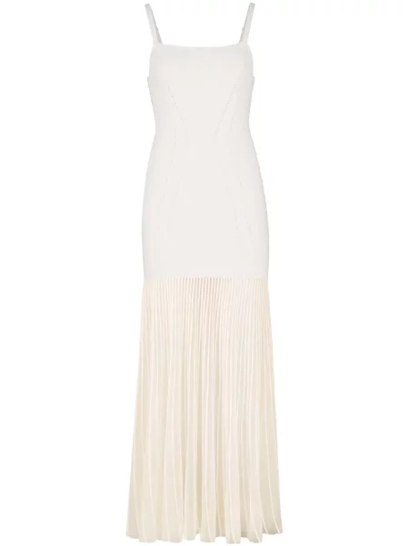 Rochie midi Nicholas până la genunchi de costum alb