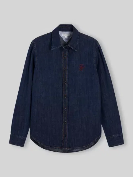 Bluzka jeansowa z czystej bawełny model MYF' Tommy Hilfiger niebieska