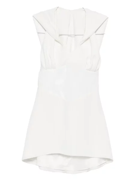 Rochie mini Vestiaire D'un Oiseau Libre fără mâneci cu decolteu în V de costum alb