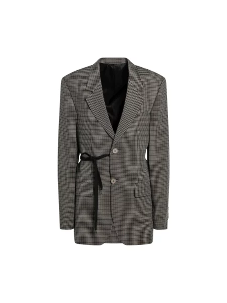 Lniana wielobarwność marynarka Balenciaga kopertowa