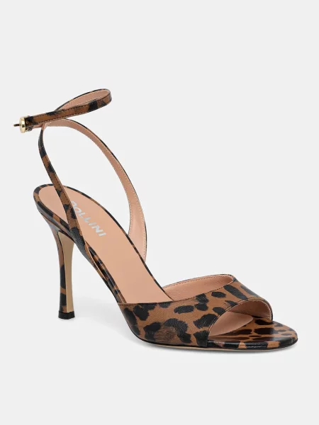 Usnjeni sandali Pollini bež