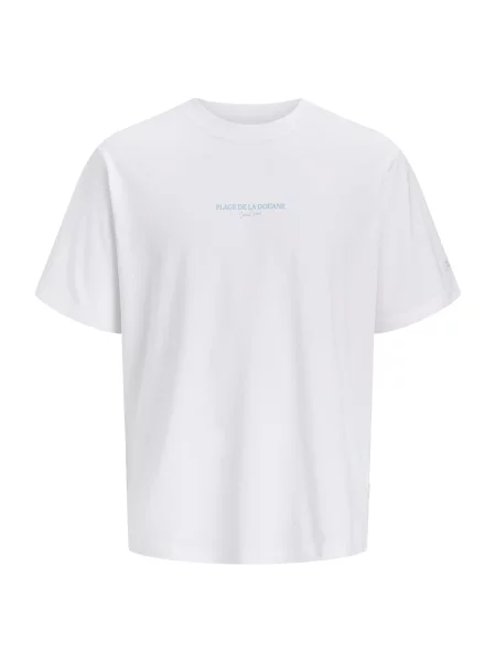 JACK & JONES Tricou JORHyeres albastru deschis / gri deschis alb