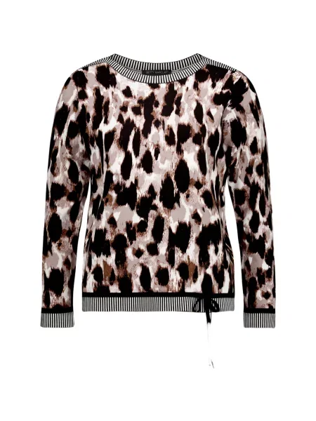 Pulover Betty Barclay cu imagine cu model leopard cu cordon