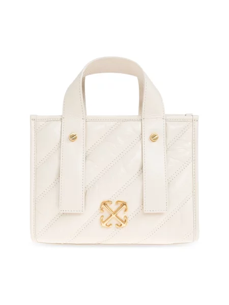 Shopperka Off-white pikowana biała