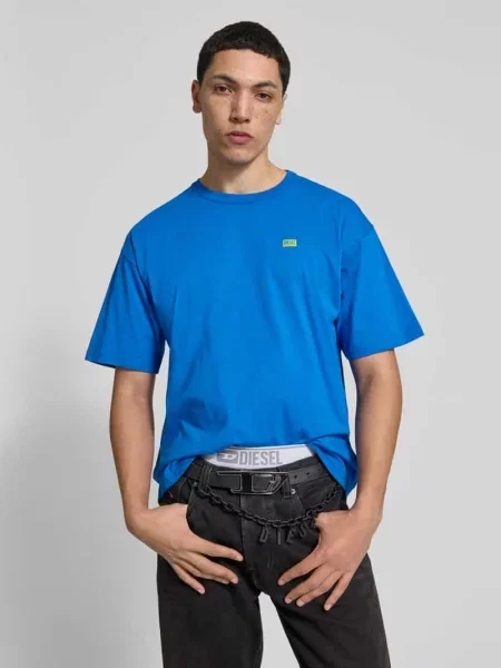 T-shirt z nadrukiem z logo Diesel niebieska