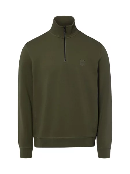 Bluza nierozpinana Hugo ze stójką zielona