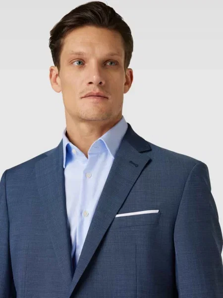 Marynarka na 2 JOOP! Collection;Model Finch';Efekt: Jednokolorowy;Krój: Krój slim fit;Wzór: Tkany wzór;Kształt kołnierza: Kołnierz z połami;Kieszenie: Brustasza kieszeń wewnętr niebieska