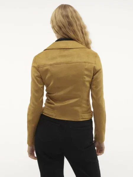 Μπουφάν από απομίμηση δέρματος Vero Moda κίτρινο