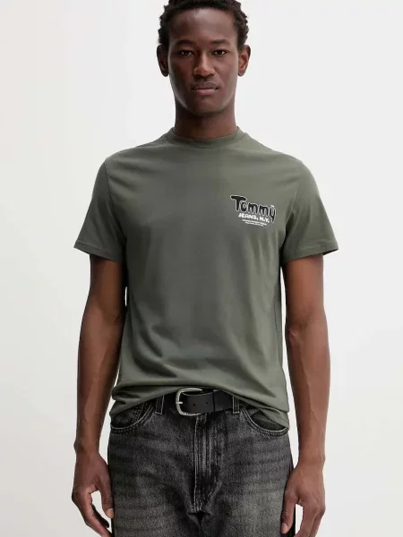 Тениска Tommy Jeans с принт зелено
