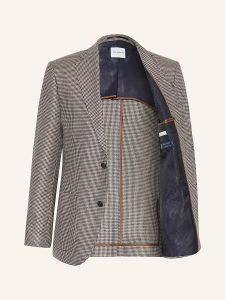 Roy Robson Sako Regular Fit S Hedvábím krémová / khaki / tmavě modrá