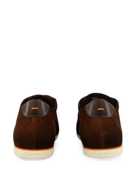 Sneakerși Santoni din piele de căprioară maro