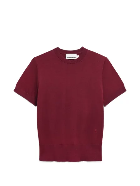 Scurt tricou Armedangels tricotate roșu