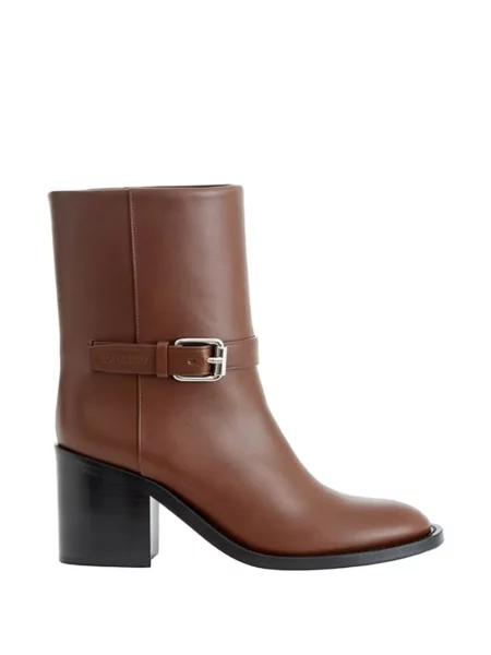 Cizme scurte Burberry din piele cu cataramă maro