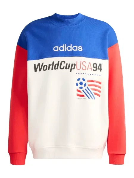 Adidas Mikina Graphic / červená / modrá bílá