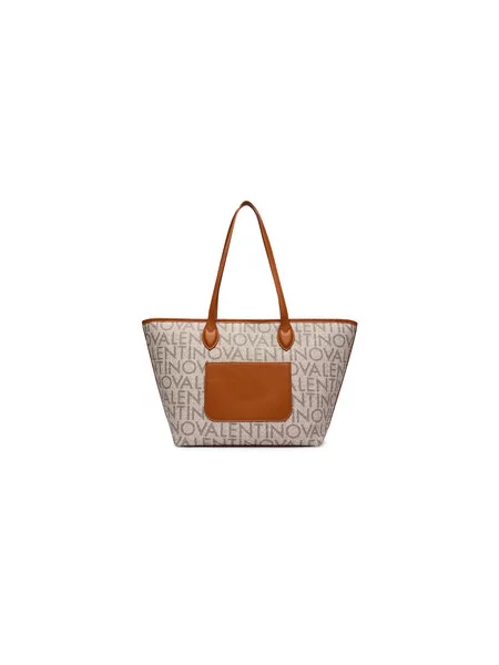 VALENTINO Shopper táska / dohánybarna / sötétszürke bézs