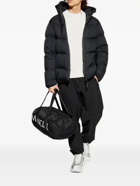 Geacă cu puf Moncler cu glugă negru