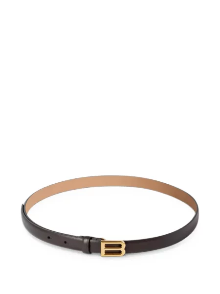 Cu centură sacou Balenciaga din piele maro
