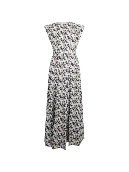 Rochie maxi Philosophy Di Lorenzo Serafini fără mâneci cu model floral cu imagine alb