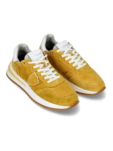 Buty do biegania Philippe Model zamszowe do biegania żółte