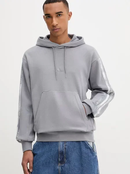 Pulover adidas Seasonal AOP s kapuco siva