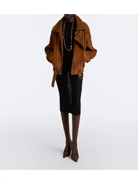 Fustă midi Saint Laurent negru